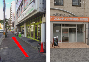 院までの直進ルート